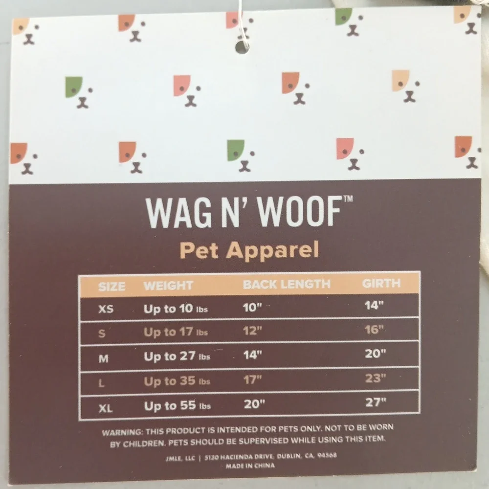 Wag N'Woof Pet Shirt Dog Large Cream Just You And Me Graphic Tee Up To 35lbs